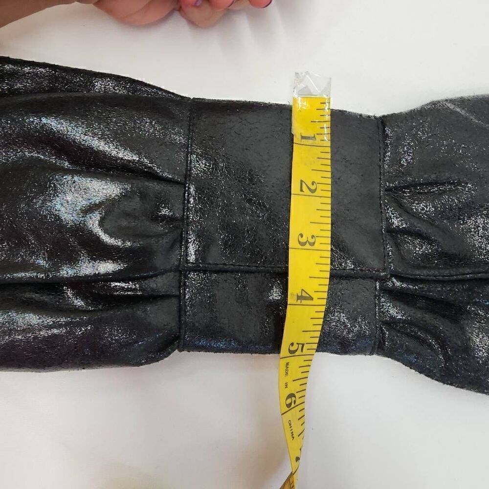 Sorpresa Black Soft Leather Bow Clutch Vintage Y2K - Picture 6 of 6